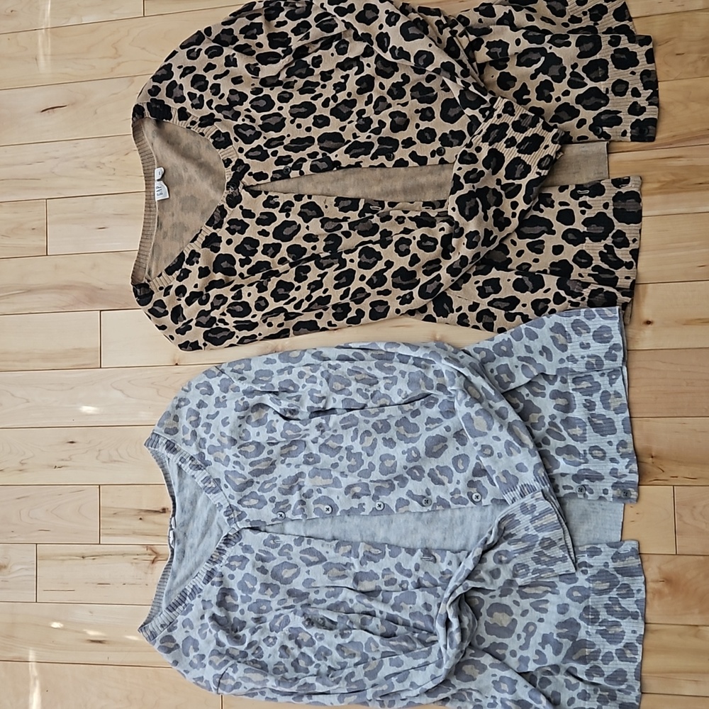 Set of 2 Leopard Print Gap XXL Caridgan Sweaters